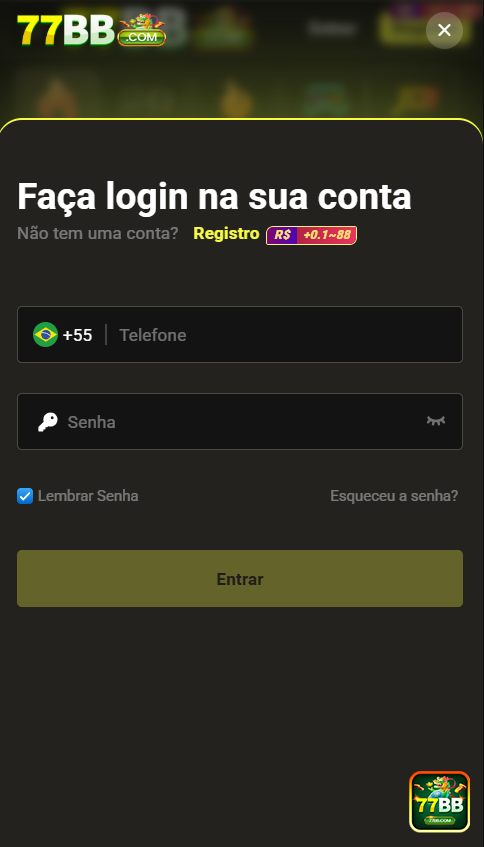 77bb.com Passo a Passo Cadastro